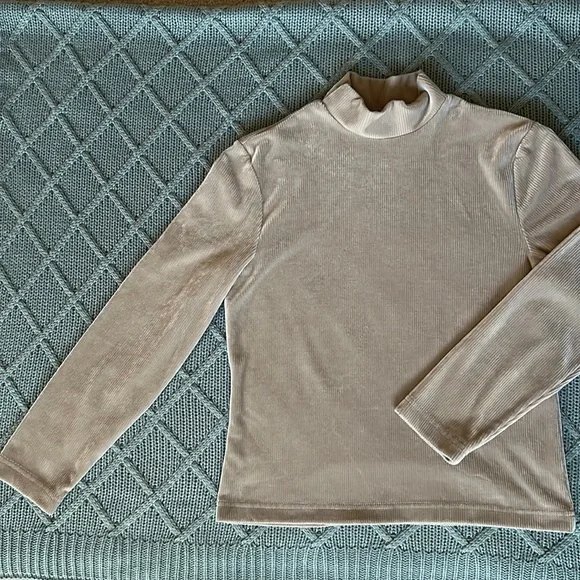 VTG Y2K Lee Riveted Stretchy Ribbed Velour Mock - Picture 4 of 9